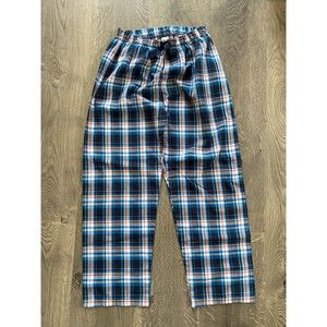 The Children's Place Plaid Blue Orange White Pajama PJ Pants Kids Youth L 10/12